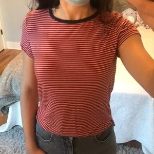 american eagle soft & sexy striped tee sz m